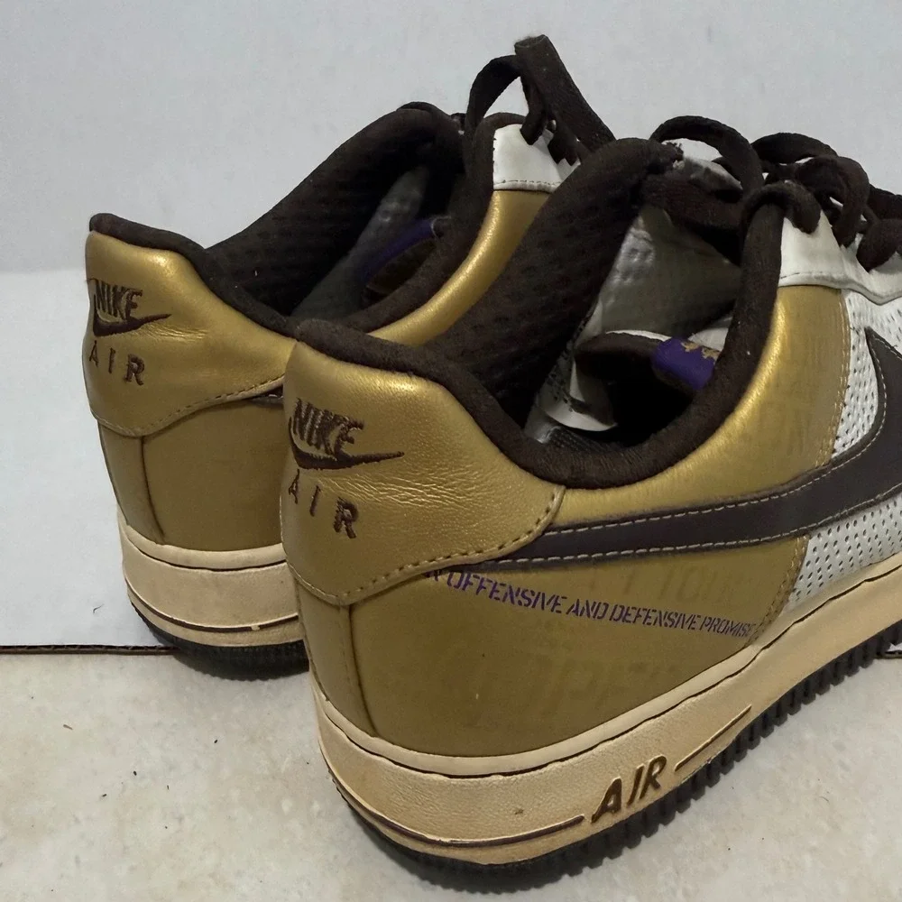 Nike Air Force 1 Low 07 Supreme 25th Anniversary 315087-121 White Gold Brown 8.5